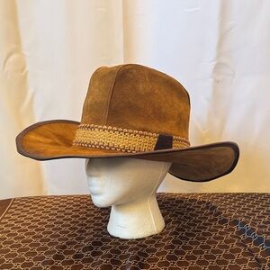 Men's brown Suede Western Cowboy Hat